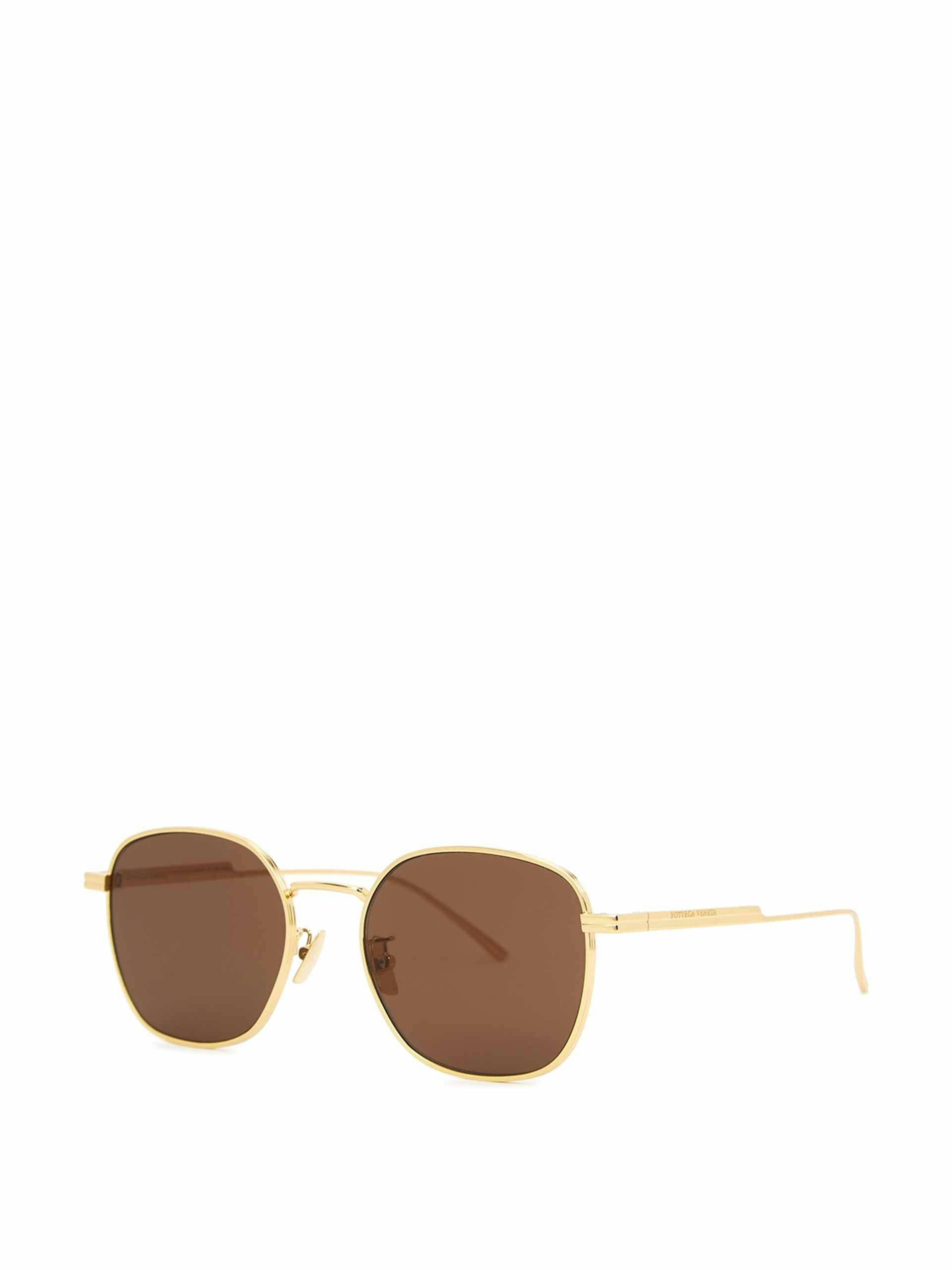 Gold-tone oval-frame sunglasses